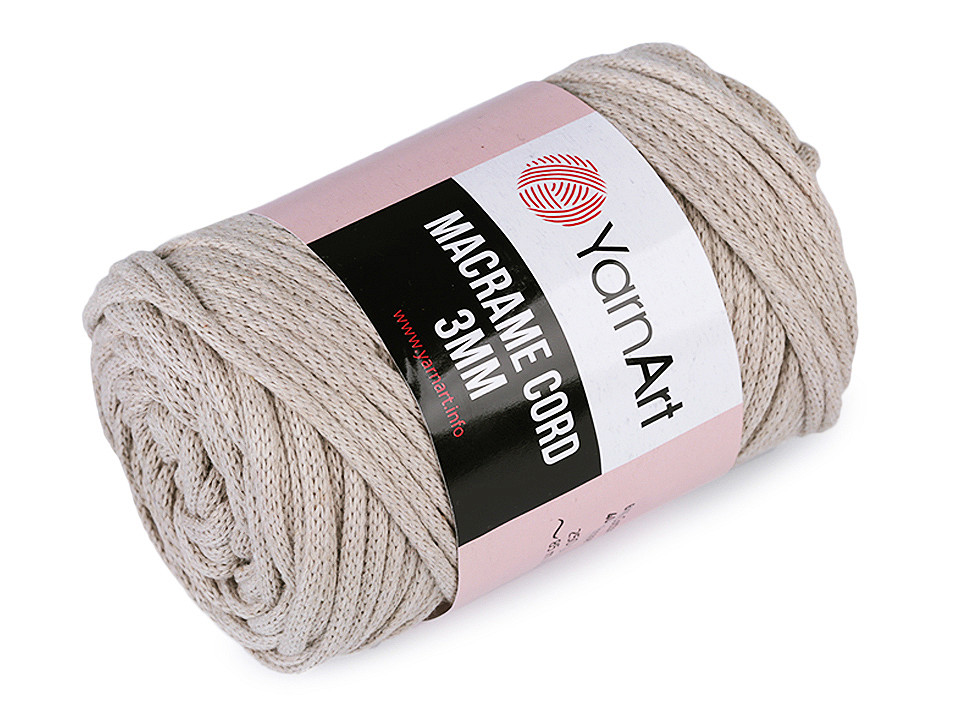 Fir de tricotat / croșetat macrame cord, 250 g - Roz somon închis (1 Bucată)