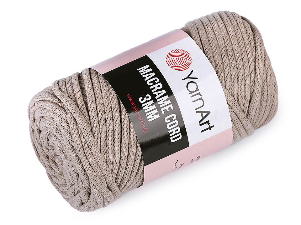 Fir de tricotat / croșetat macrame cord, 250 g - Roz somon închis (1 Bucată)
