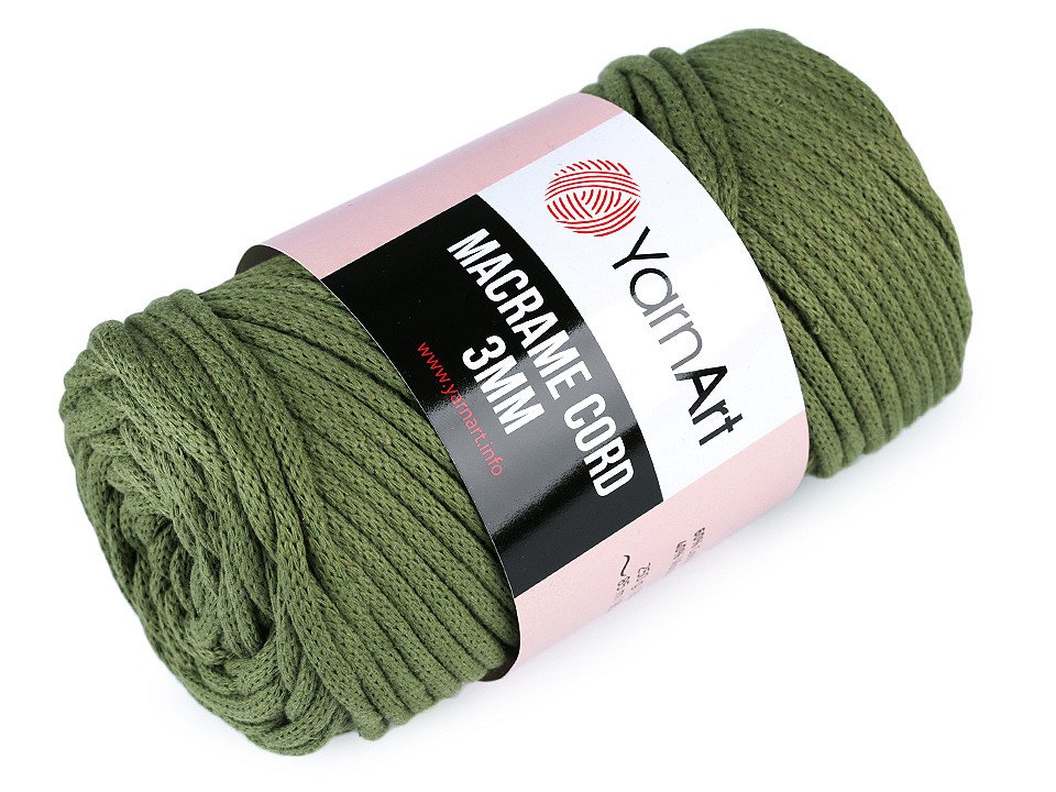 Fir de tricotat / croșetat macrame cord, 250 g - Roz somon închis (1 Bucată)