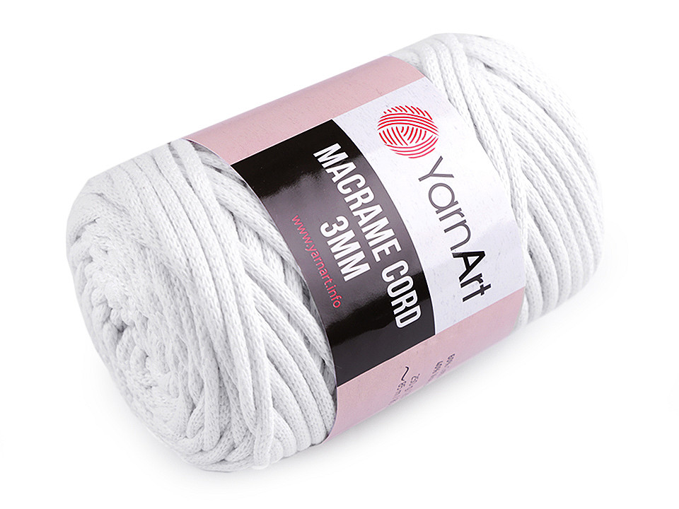 Fir de tricotat / croșetat macrame cord, 250 g - Roz somon închis (1 Bucată)