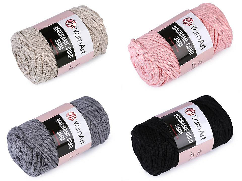 Fir de tricotat / croșetat macrame cord, 250 g - Roz somon închis (1 Bucată)