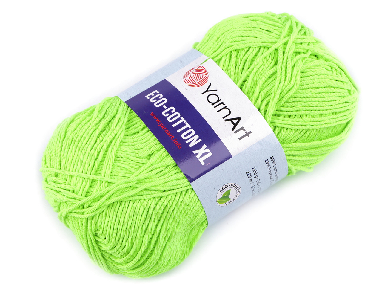 Fir de croșetat eco - cotton xl, 200 g - Verde pastel (1 Bucată)