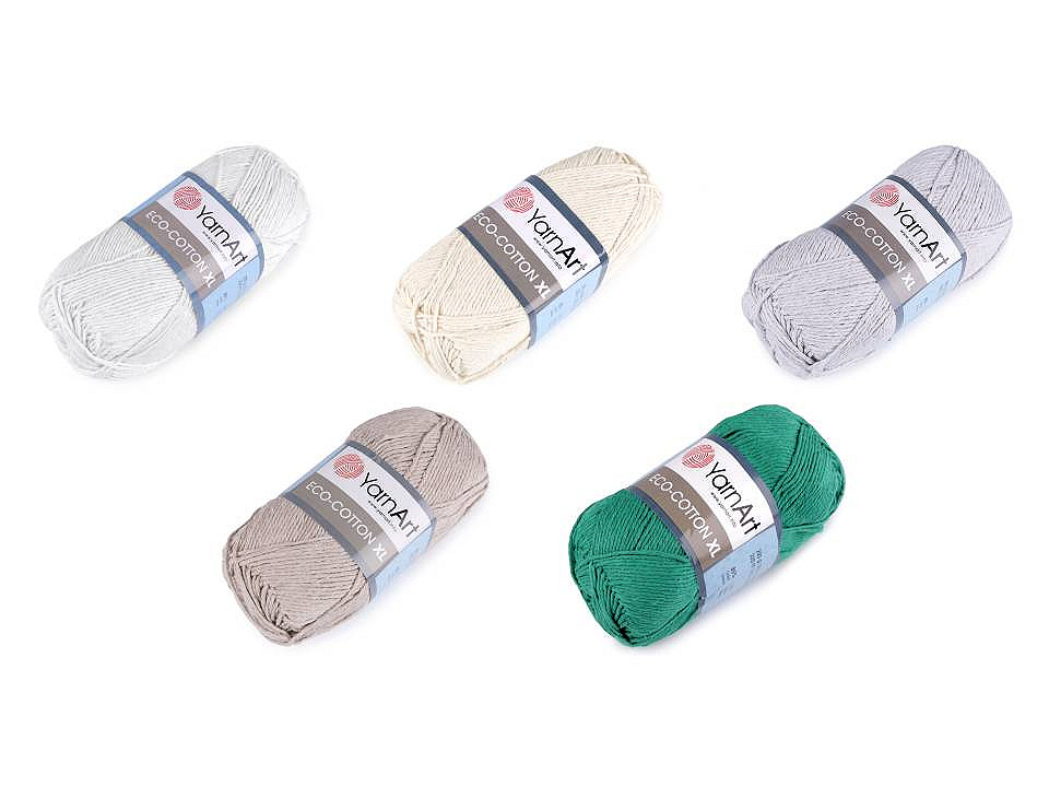 Fir de croșetat eco - cotton xl, 200 g - Verde pastel (1 Bucată)