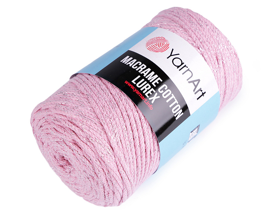 Fir de tricotat / croșetat macrame cotton lurex, 250 g - Verde oliv (1 Bucată)
