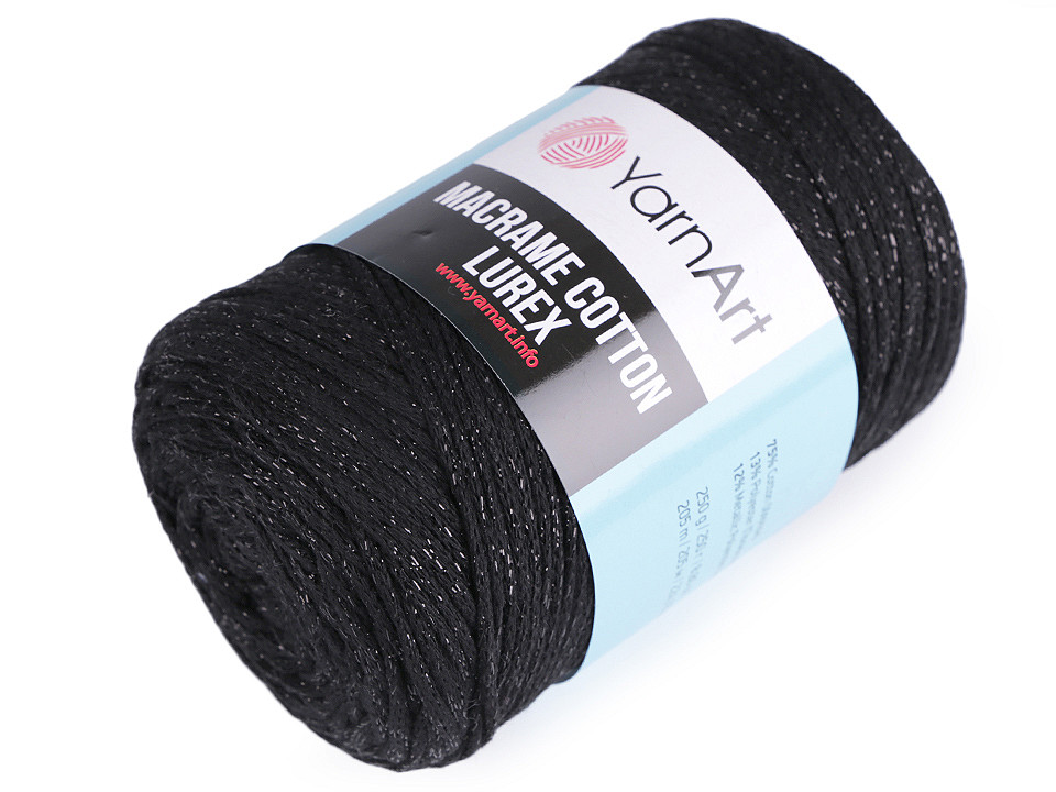 Fir de tricotat / croșetat macrame cotton lurex, 250 g - Verde oliv (1 Bucată)