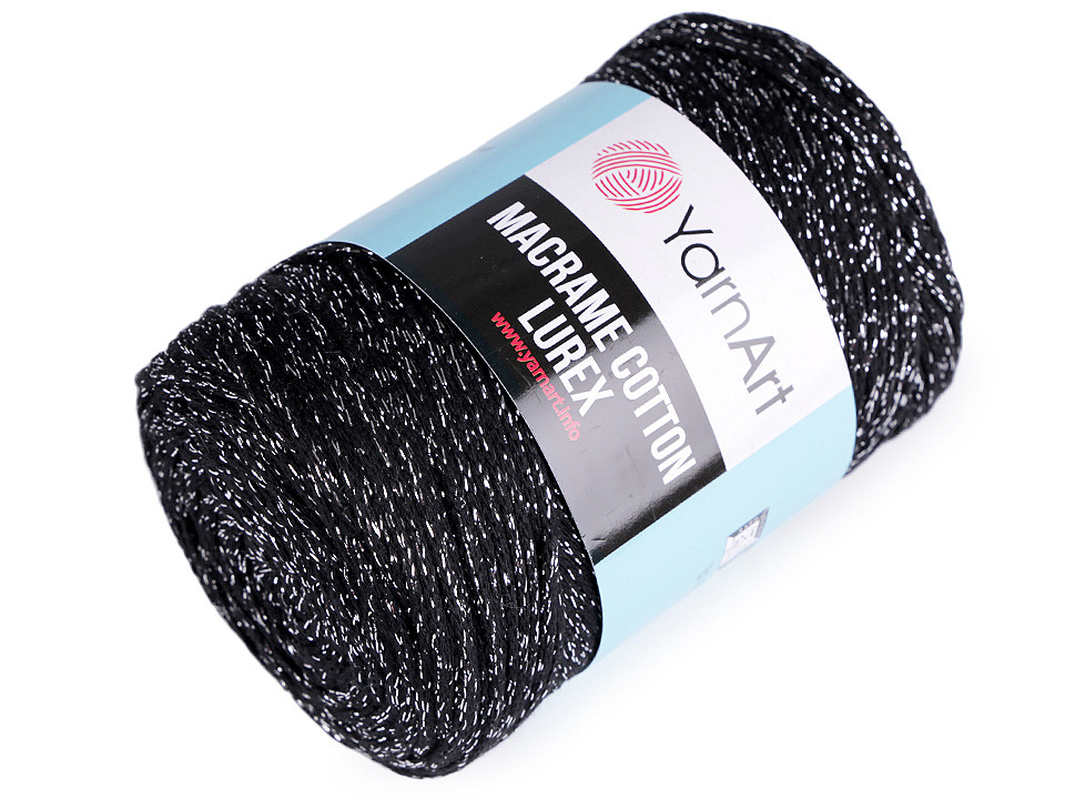 Fir de tricotat / croșetat macrame cotton lurex, 250 g - Verde oliv (1 Bucată)