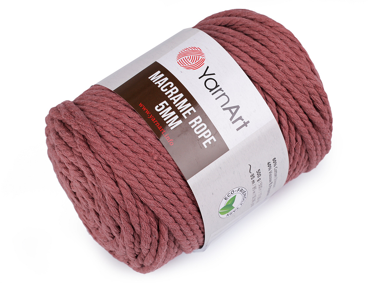 Fir de tricotat / croșetat macrame rope,ø5 mm 500 g - Negru (1 Bucată)