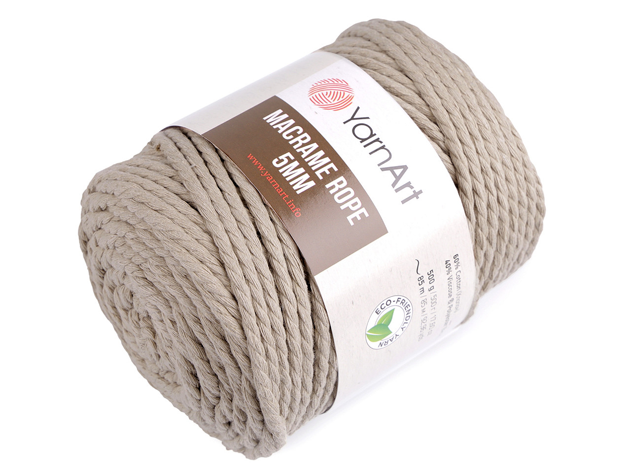 Fir de tricotat / croșetat macrame rope,ø5 mm 500 g - Negru (1 Bucată)