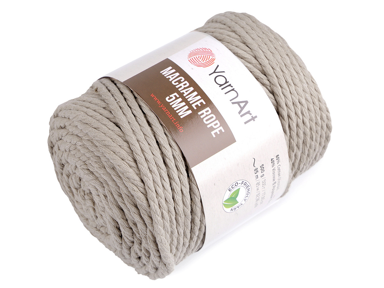 Fir de tricotat / croșetat macrame rope,ø5 mm 500 g - Negru (1 Bucată)