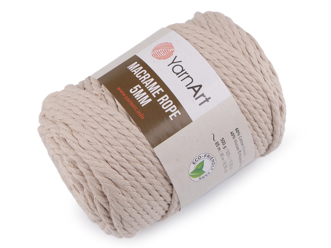 Fir de tricotat / croșetat macrame rope,ø5 mm 500 g - Negru (1 Bucată)
