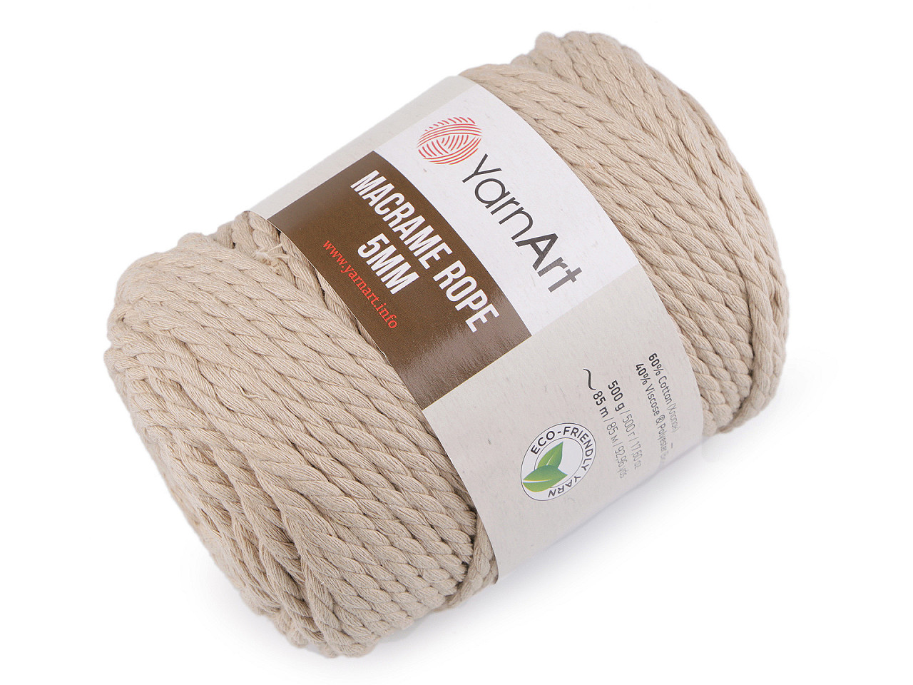 Fir de tricotat / croșetat macrame rope,ø5 mm 500 g - Negru (1 Bucată)