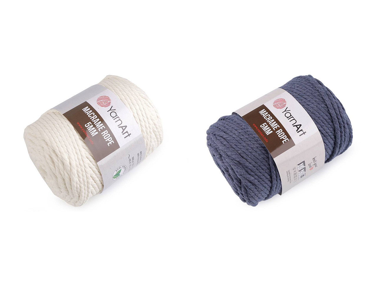 Fir de tricotat / croșetat macrame rope,ø5 mm 500 g - Negru (1 Bucată)