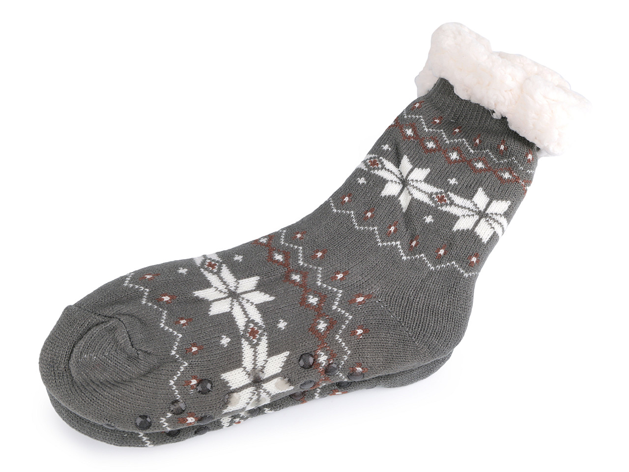 Șosete de iarnă pentru barbați cu anti-derapant emi ross - Bej (1 Pereche)