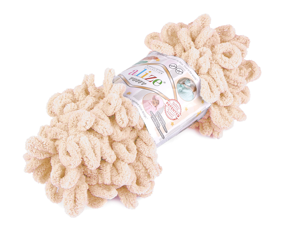 Fir de tricotat alize puffy, 100 g - Gri deschis (1 Bucată)