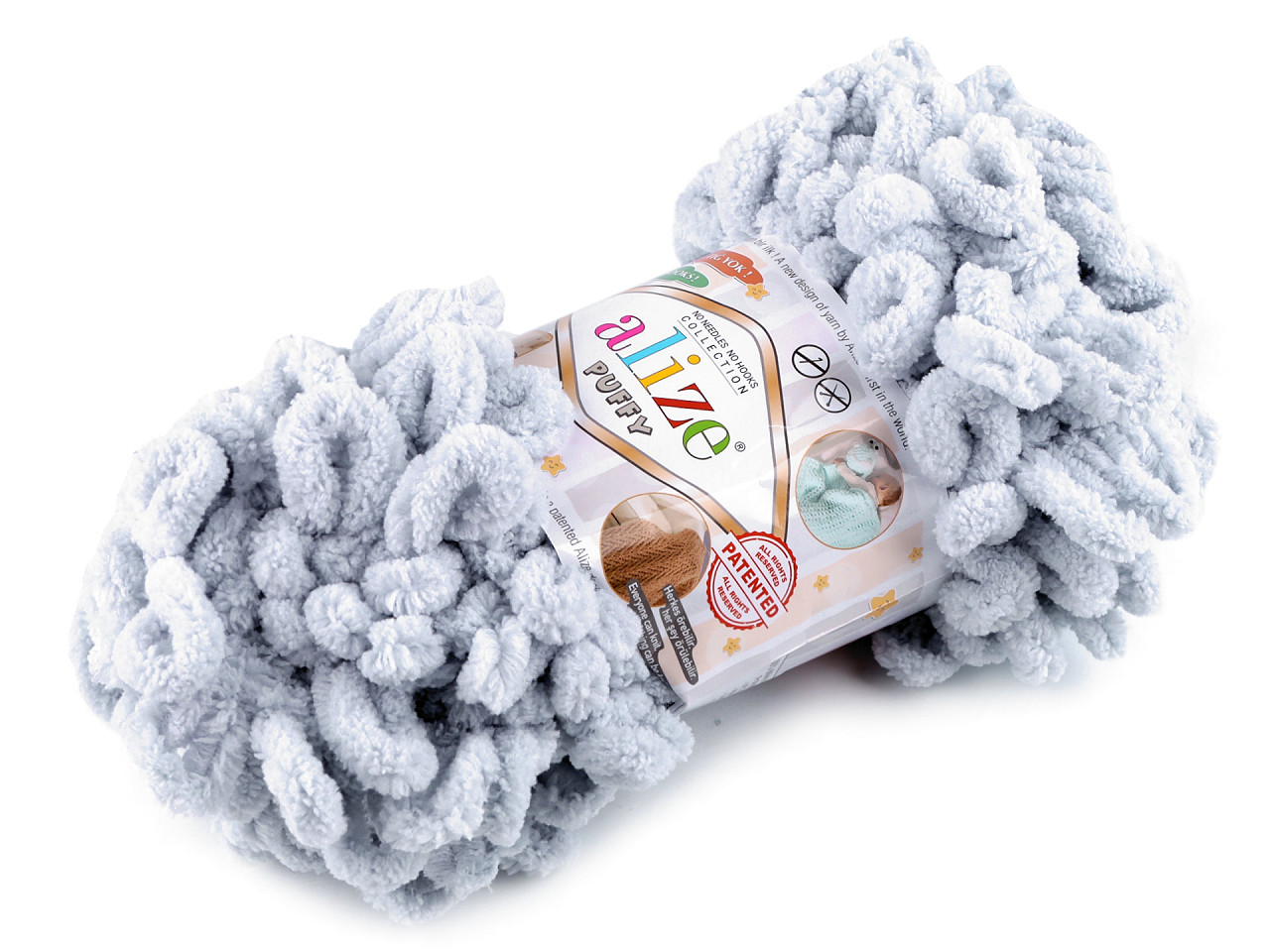 Fir de tricotat alize puffy, 100 g - Gri deschis (1 Bucată)