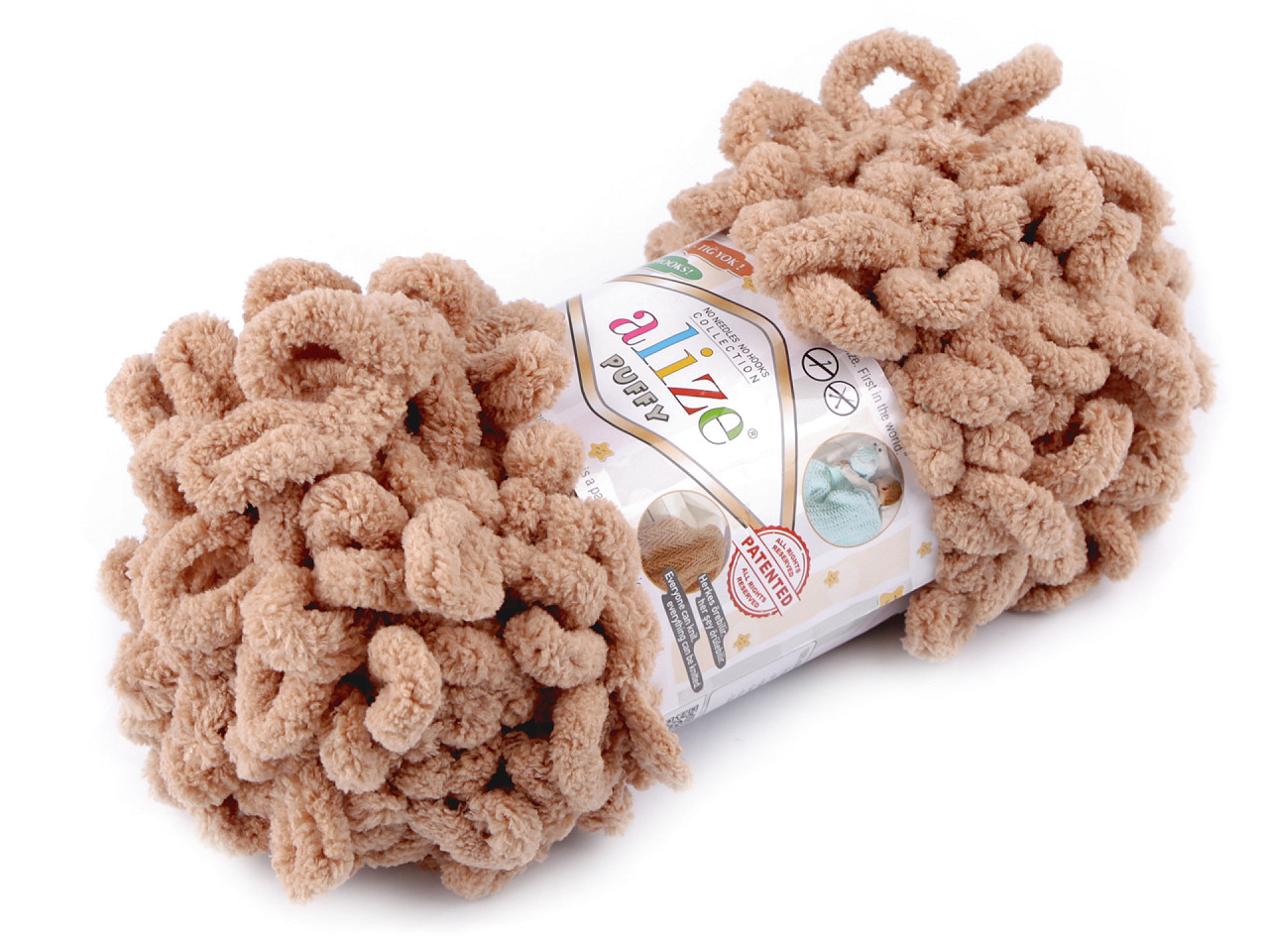 Fir de tricotat alize puffy, 100 g - Gri deschis (1 Bucată)