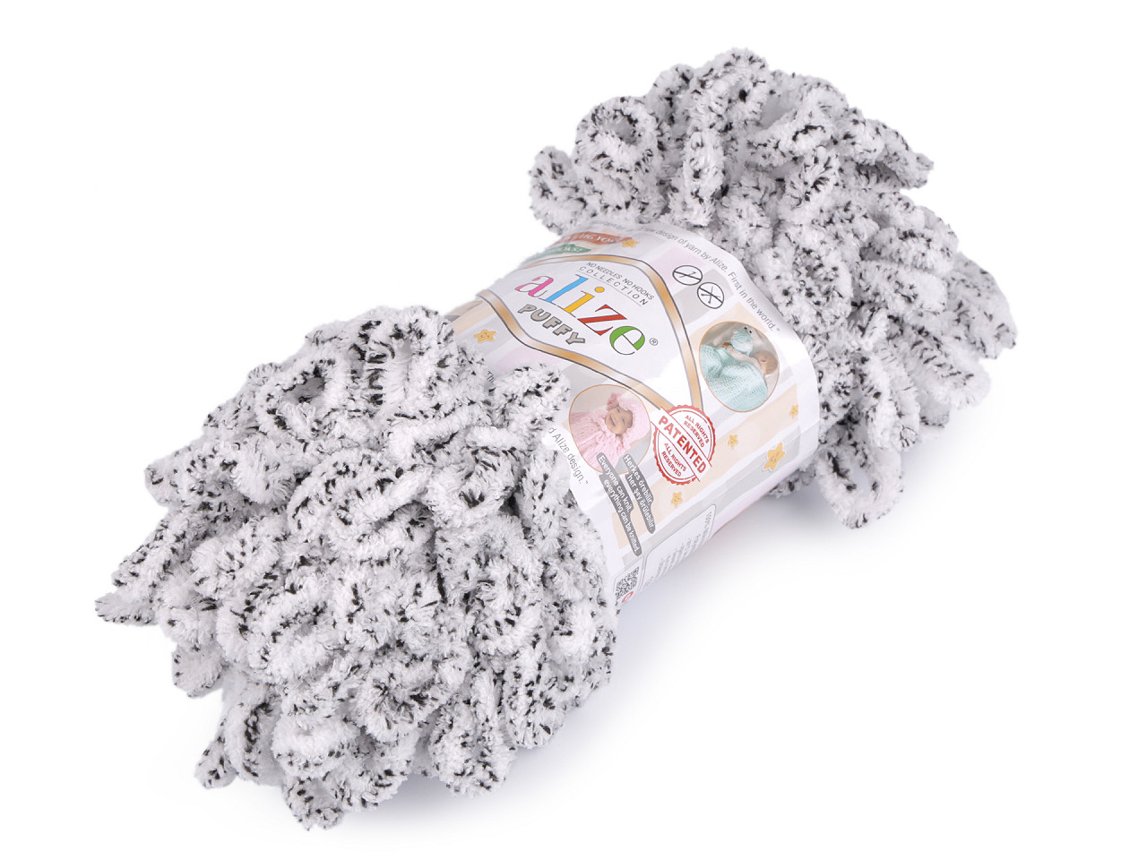 Fir de tricotat alize puffy, 100 g - Gri deschis (1 Bucată)