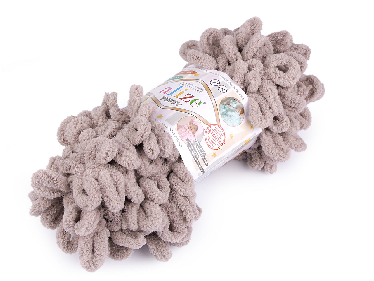 Fir de tricotat alize puffy, 100 g - Gri deschis (1 Bucată)