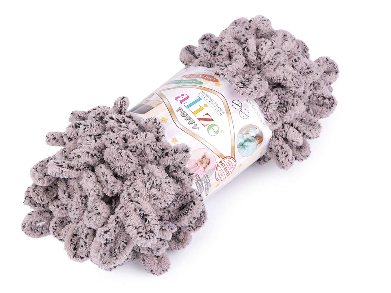 Fir de tricotat alize puffy, 100 g - Gri deschis (1 Bucată)