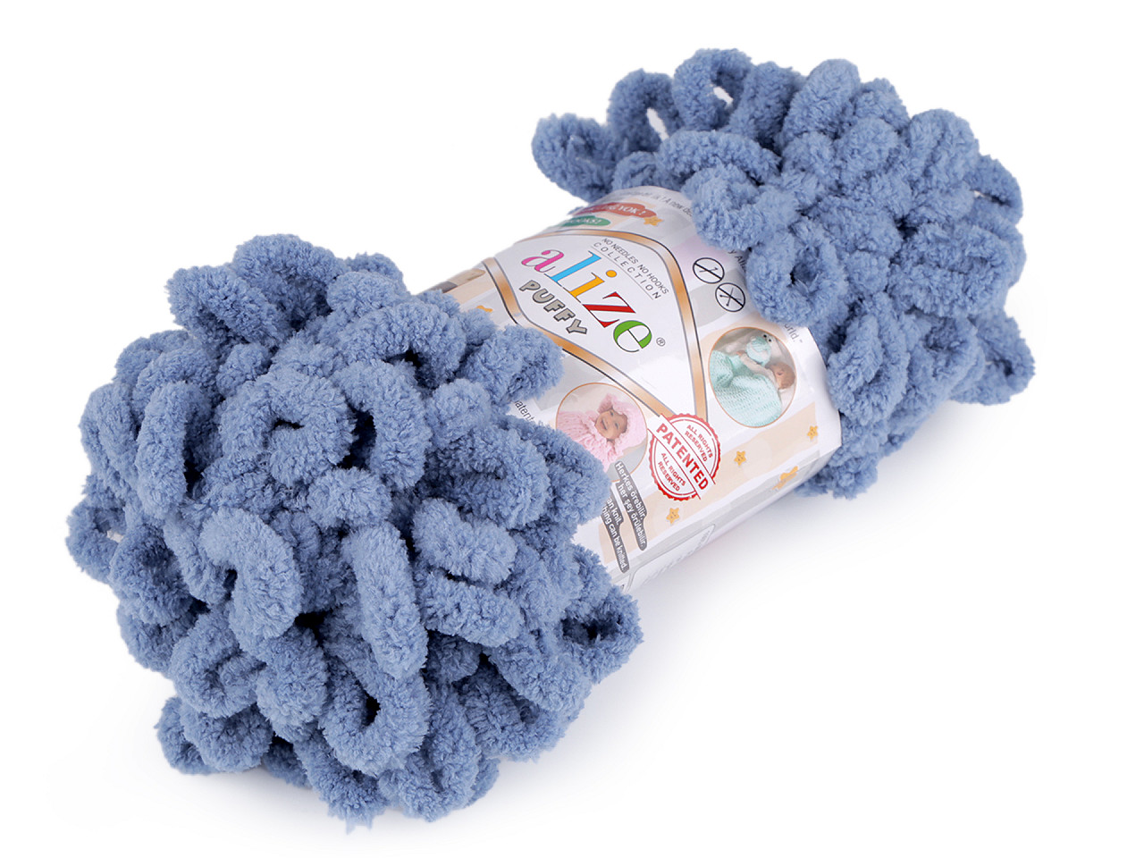 Fir de tricotat alize puffy, 100 g - Gri deschis (1 Bucată)