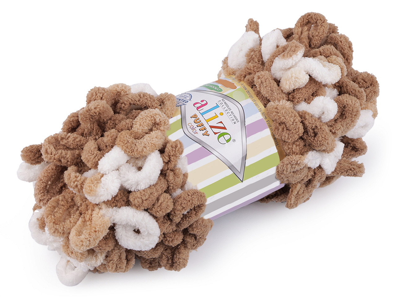 Fir de tricotat alize puffy color, 100 g - Maro natural (1 Bucată)