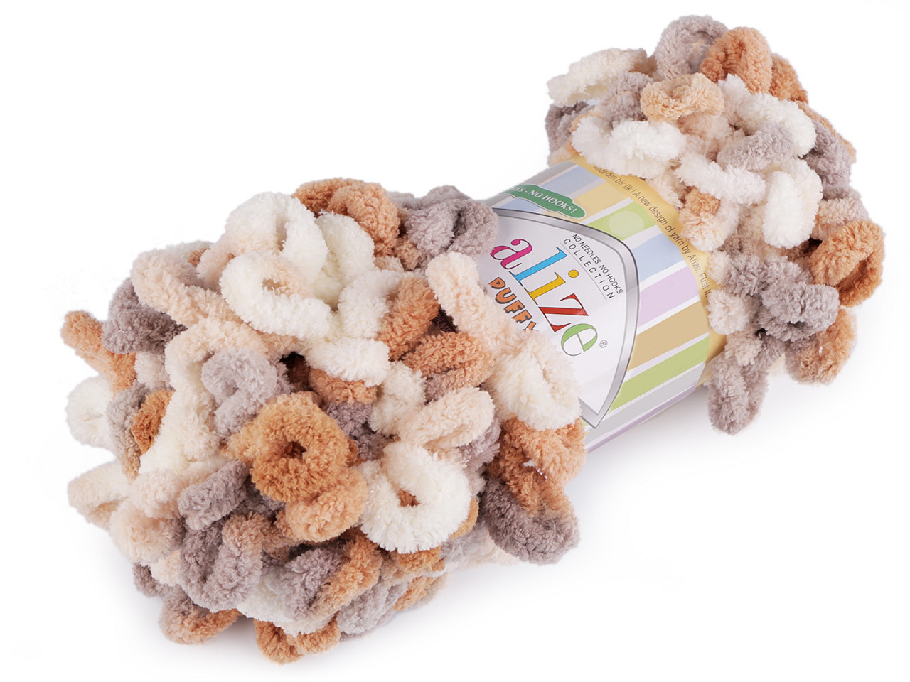 Fir de tricotat alize puffy color, 100 g - Maro natural (1 Bucată)