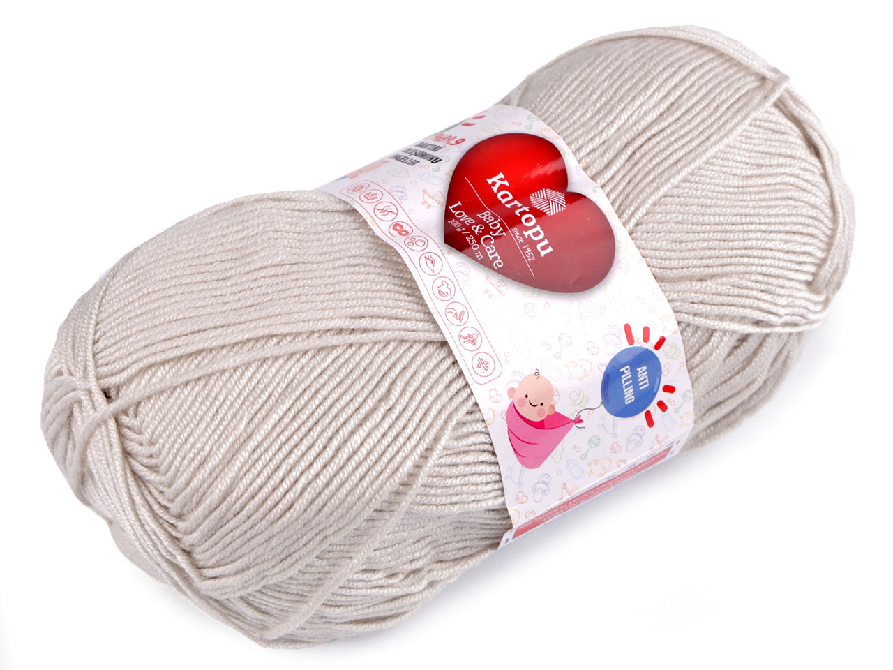 Fir de tricotat baby love a care 100 g - Gri foarte deschis (1 Bucată)