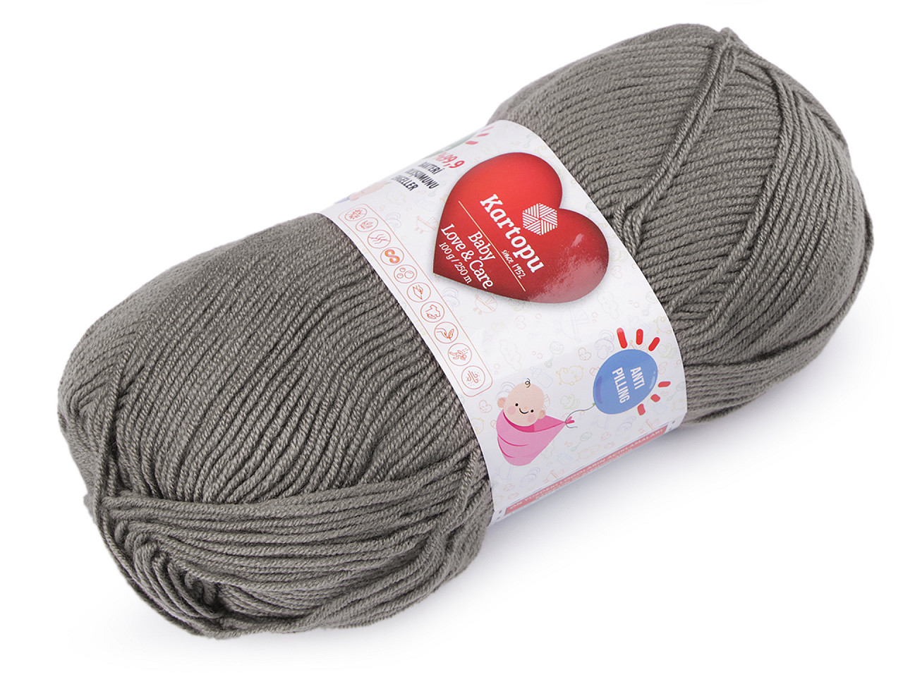 Fir de tricotat baby love a care 100 g - Gri foarte deschis (1 Bucată)