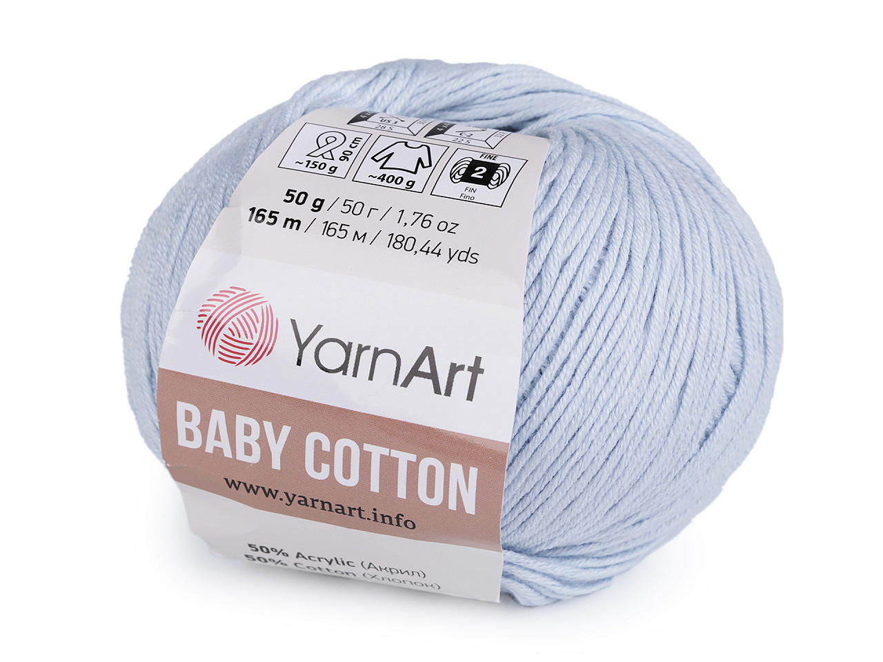 Fir de tricotat baby cotton, 50 g - Gri neutral (1 Bucată)