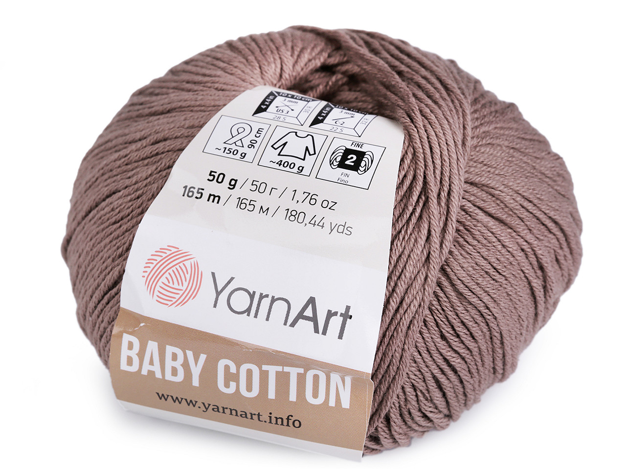 Fir de tricotat baby cotton, 50 g - Gri neutral (1 Bucată)