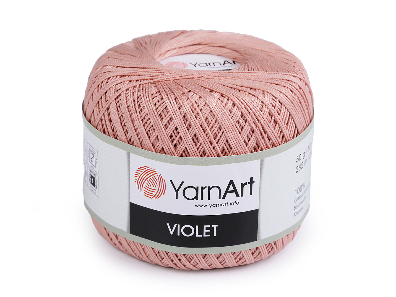 Fir de croșetat din bumbac violet, 50 g - Gri porumbel (1 Bucată)
