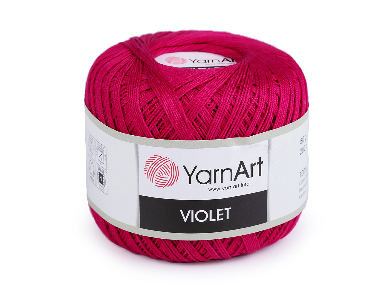 Fir de croșetat din bumbac violet, 50 g - Gri porumbel (1 Bucată)