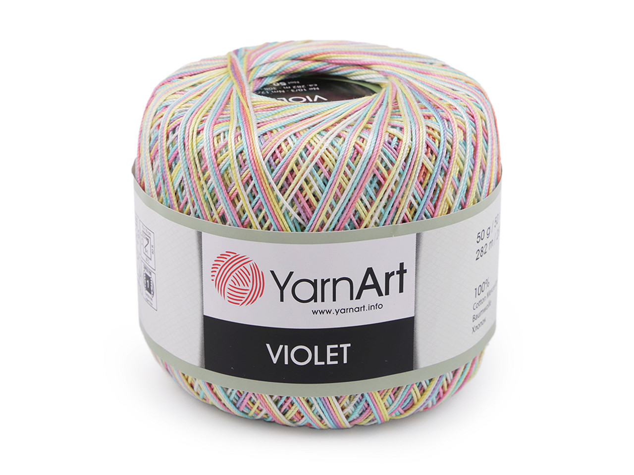 Fir de croșetat din bumbac violet, 50 g - Gri porumbel (1 Bucată)