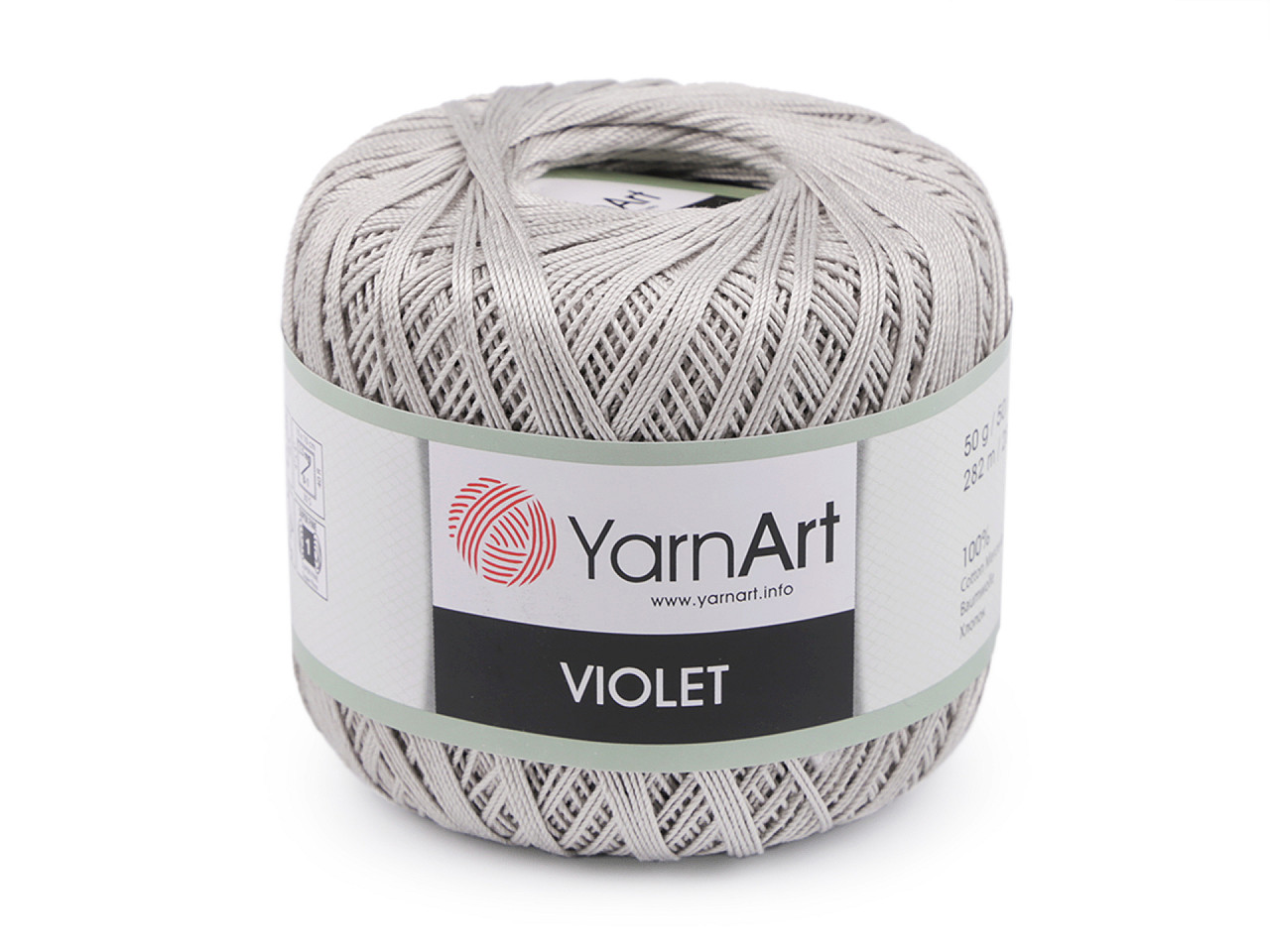 Fir de croșetat din bumbac violet, 50 g - Gri porumbel (1 Bucată)