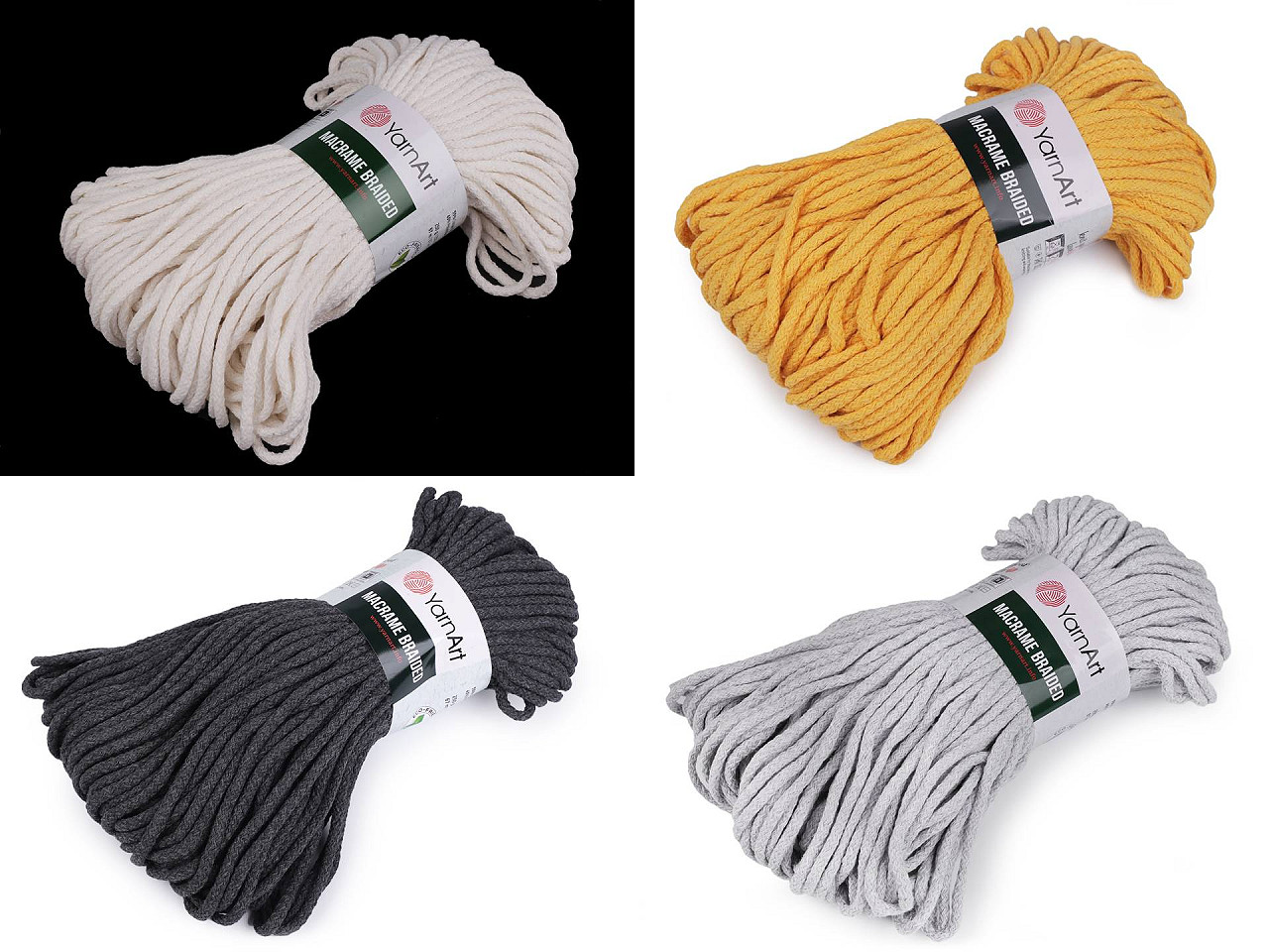 Fir de tricotat macrame braided 250 g - Ecru (1 Bucată)