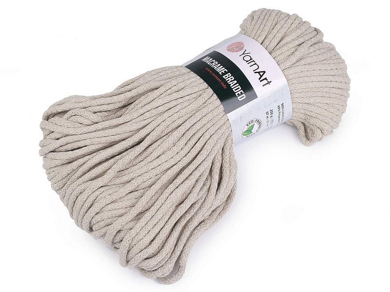 Fir de tricotat macrame braided 250 g - Ecru (1 Bucată)