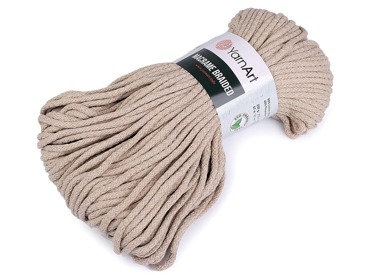 Fir de tricotat macrame braided 250 g - Ecru (1 Bucată)