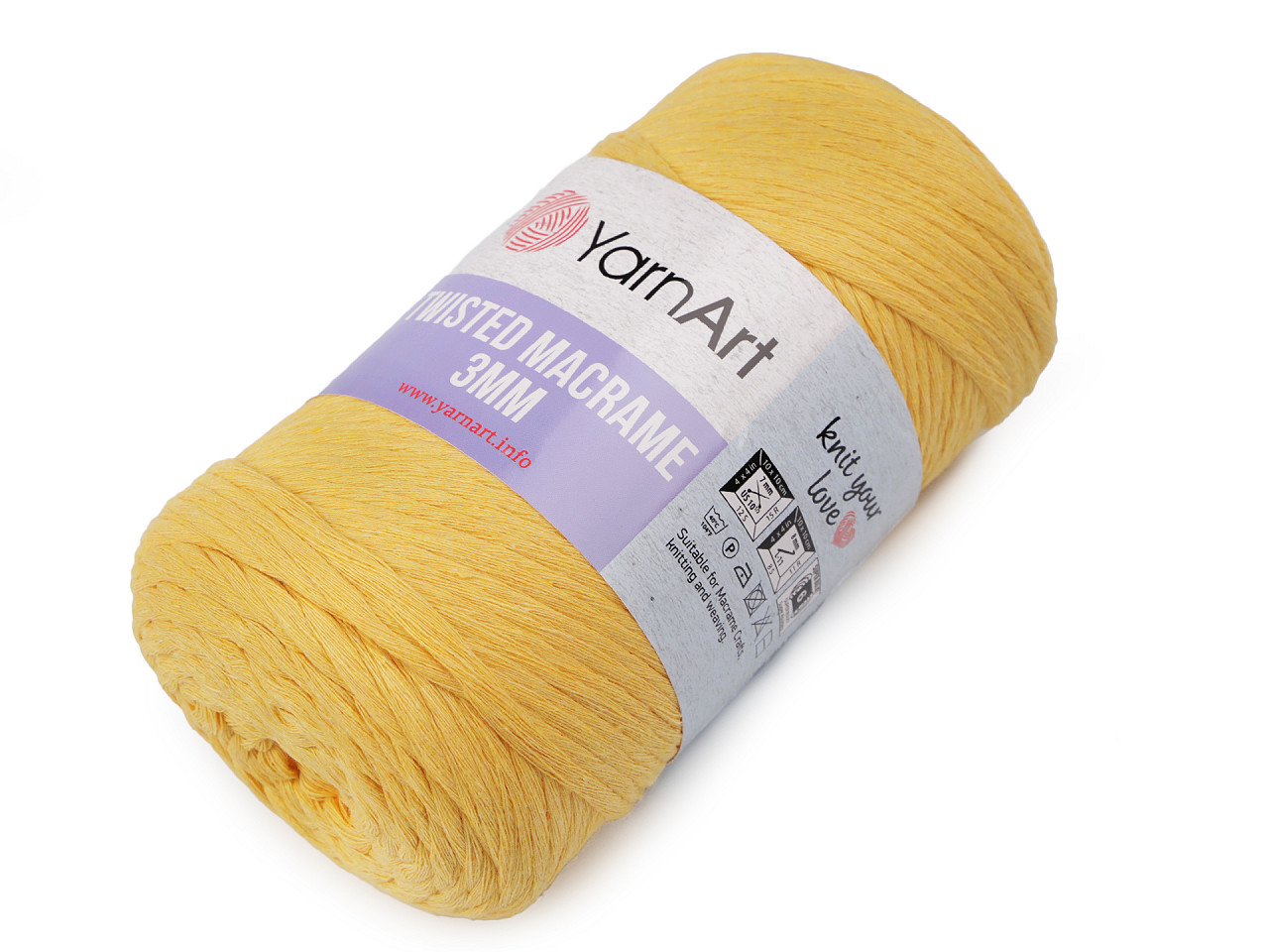 Fire de tricotat twisted macrame 250 g - Roz somon deschis (1 Bucată)