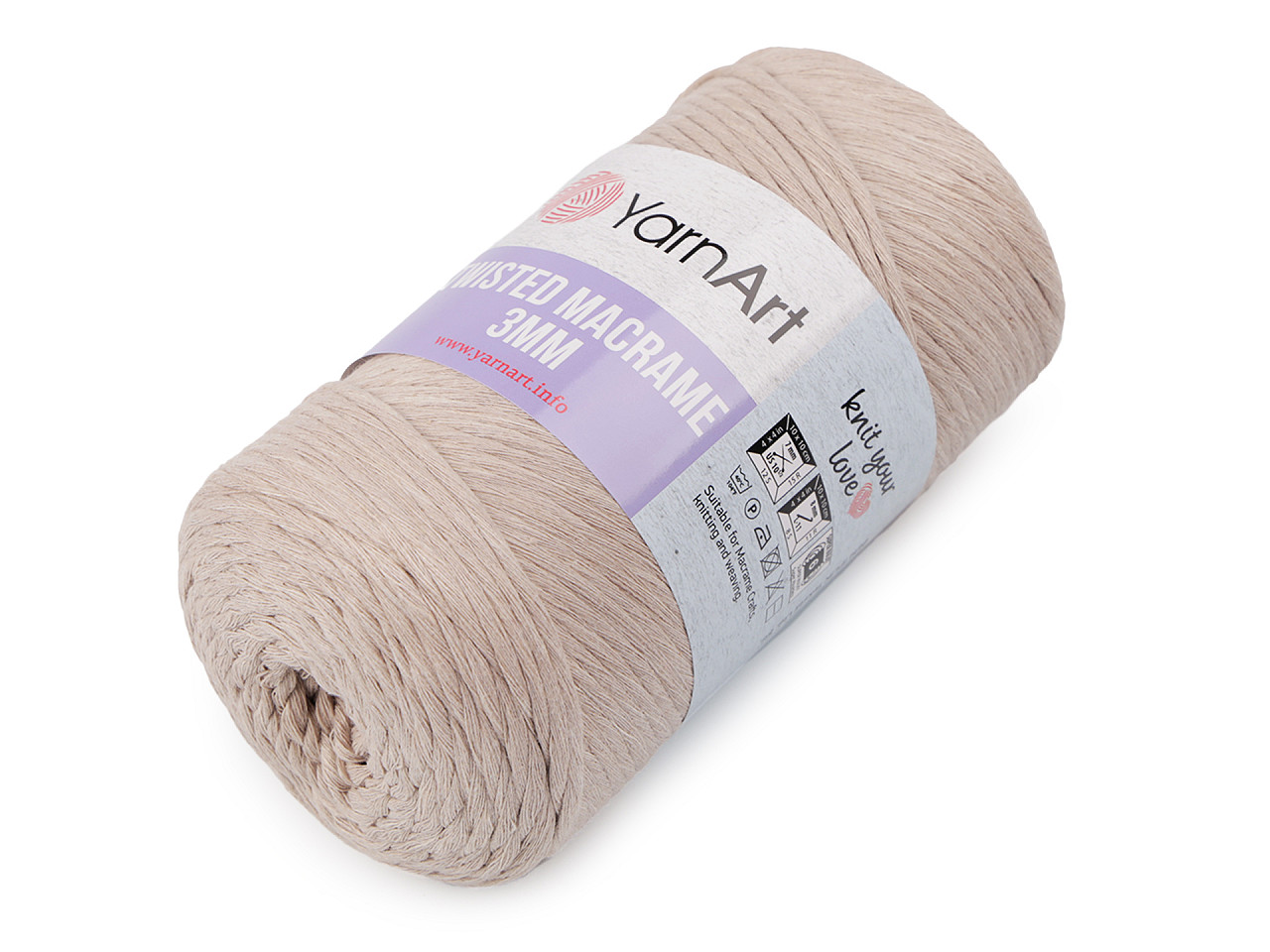 Fire de tricotat twisted macrame 250 g - Roz somon deschis (1 Bucată)