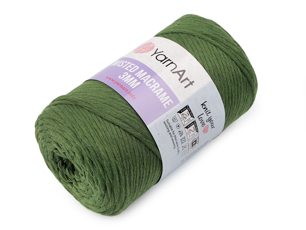 Fire de tricotat twisted macrame 250 g - Roz somon deschis (1 Bucată)