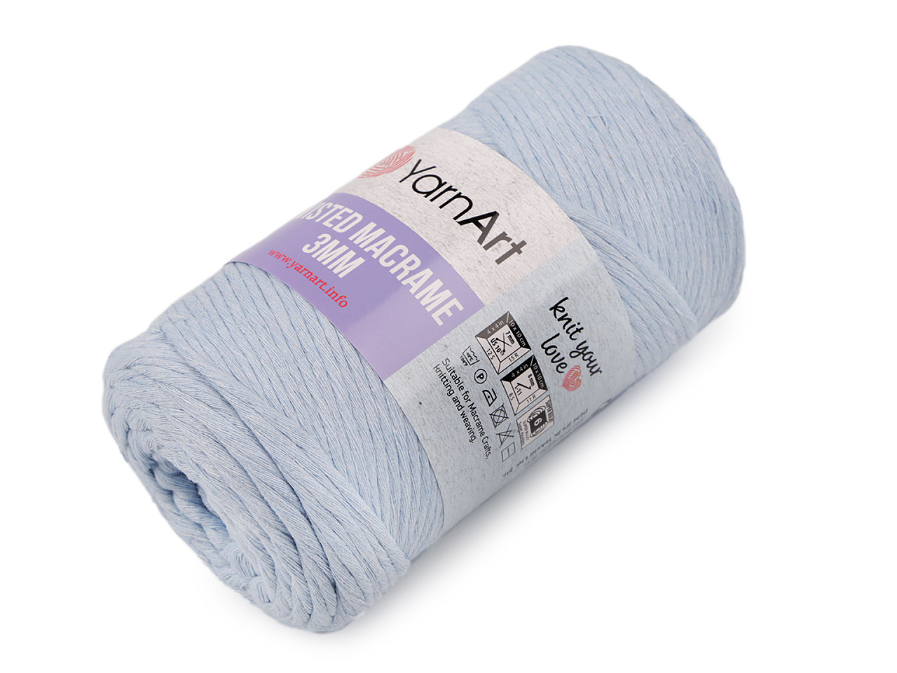 Fire de tricotat twisted macrame 250 g - Roz somon deschis (1 Bucată)