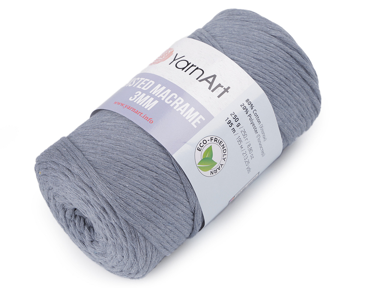 Fire de tricotat twisted macrame 250 g - Roz somon deschis (1 Bucată)