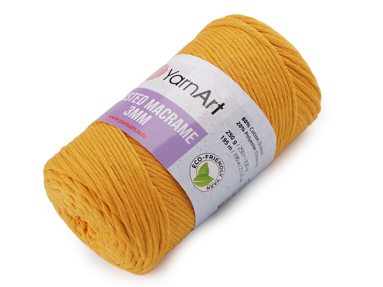 Fire de tricotat twisted macrame 250 g - Roz somon deschis (1 Bucată)