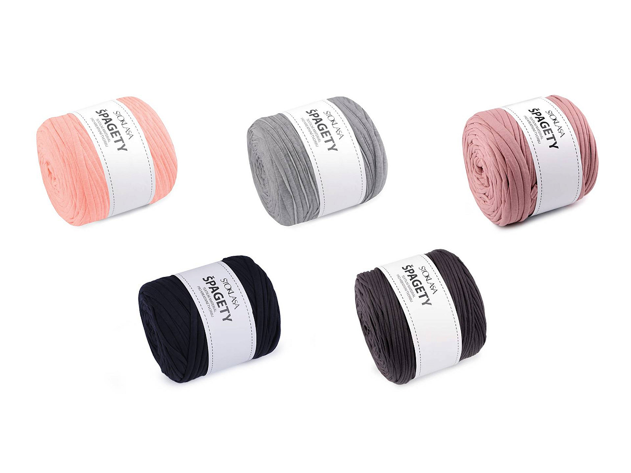 Bandă de tricotat spaghetti,  550 g - Gri închis (1 Bucată)