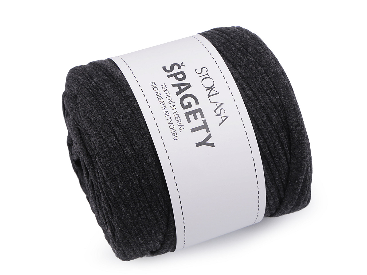 Bandă de tricotat spaghetti,  550 g - Gri închis (1 Bucată)