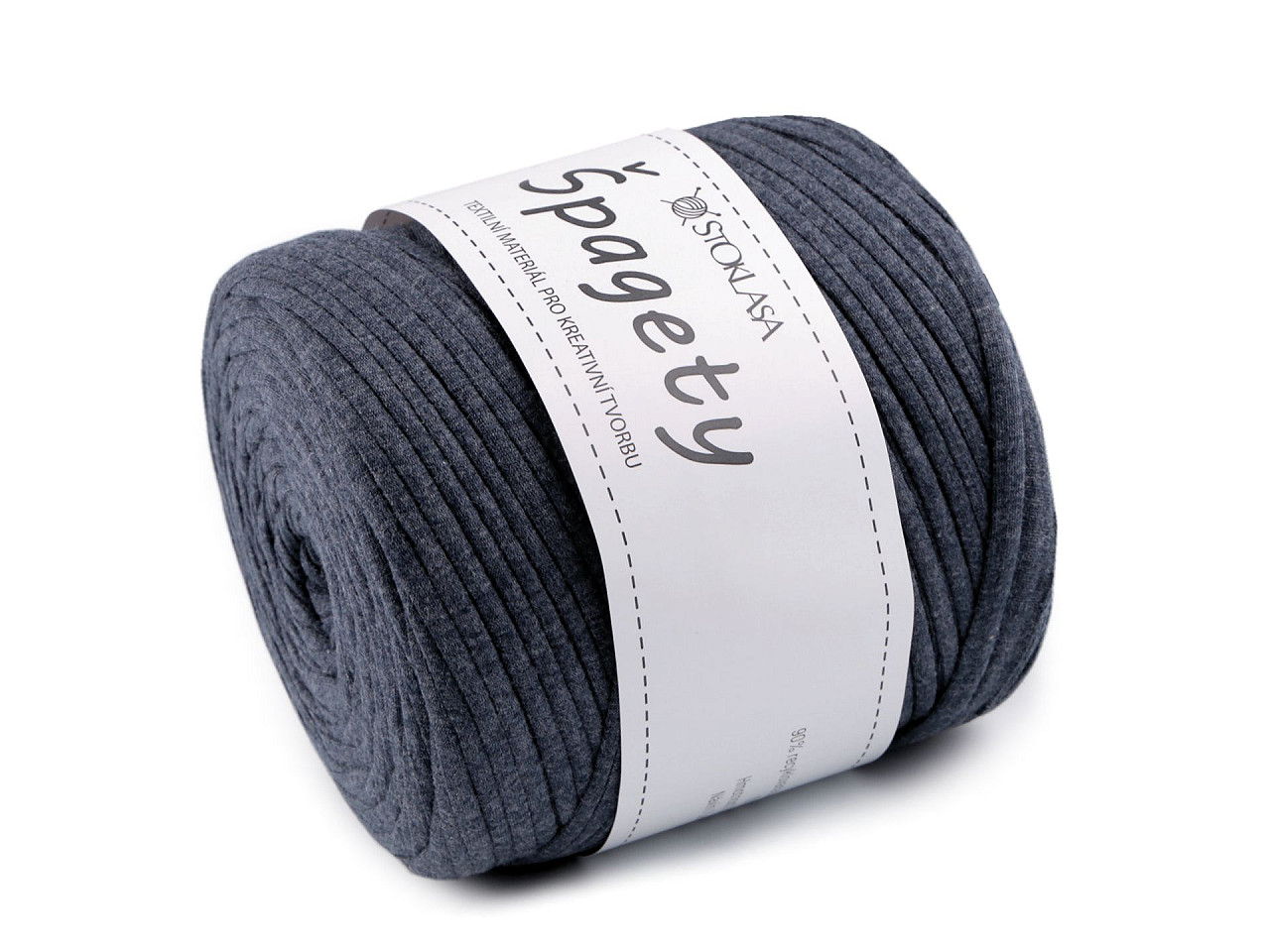 Bandă de tricotat spaghetti,  550 g - Gri închis (1 Bucată)