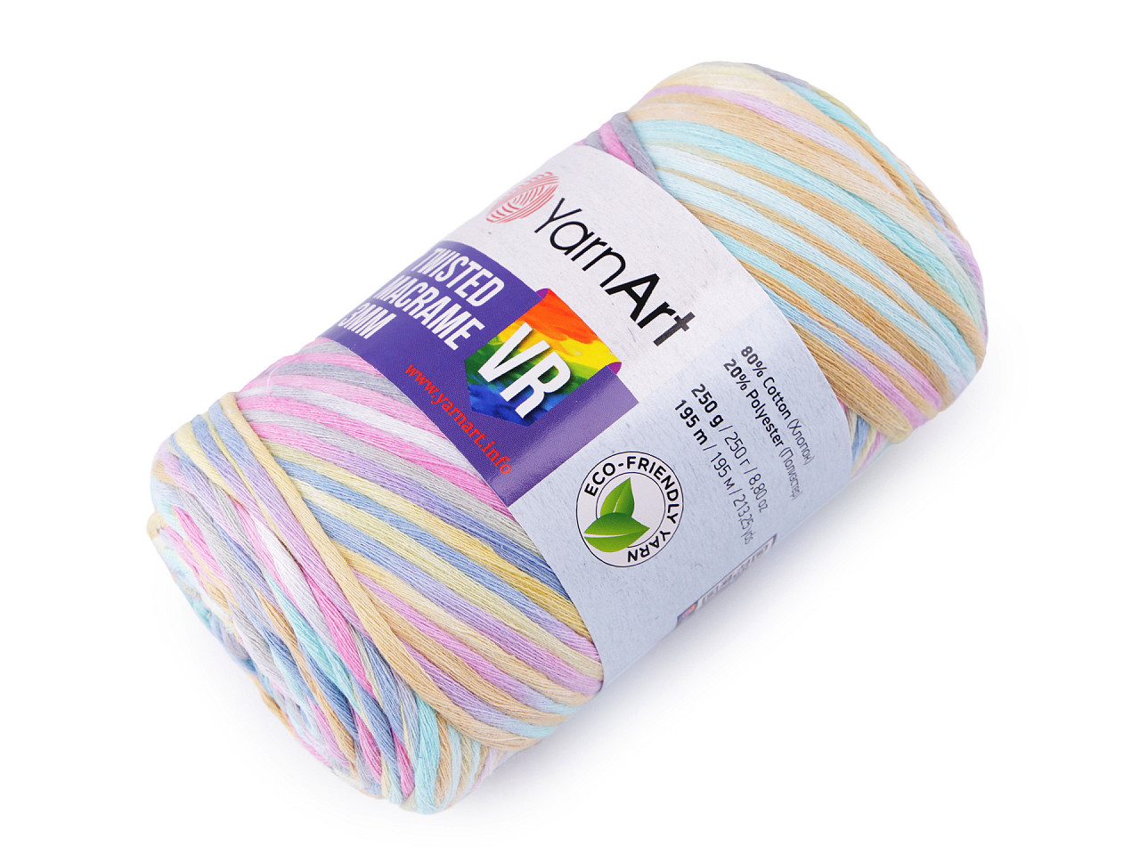 Fire de tricotat twisted macrame 250 g - Multicolor (1 Bucată)