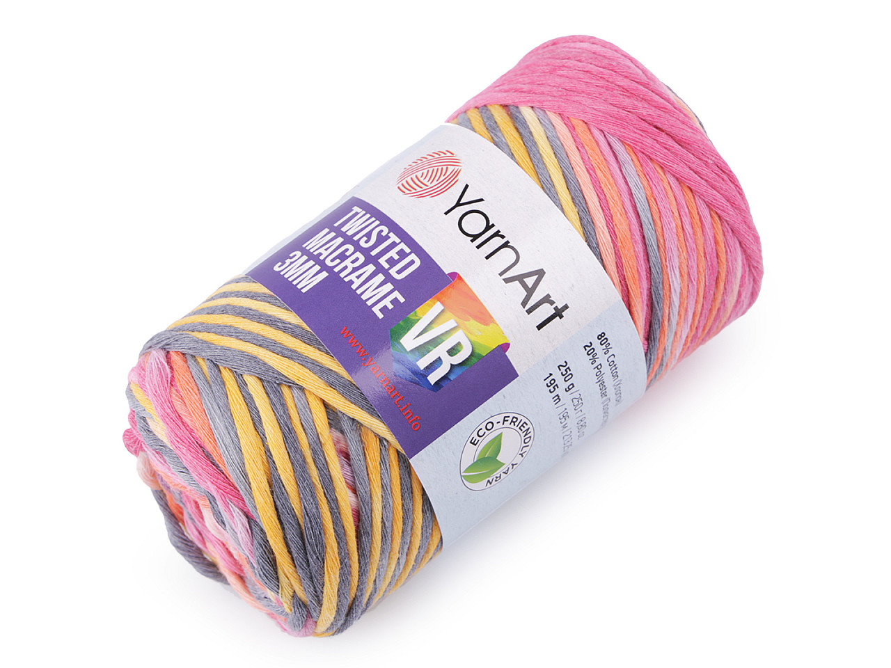 Fire de tricotat twisted macrame 250 g - Multicolor (1 Bucată)