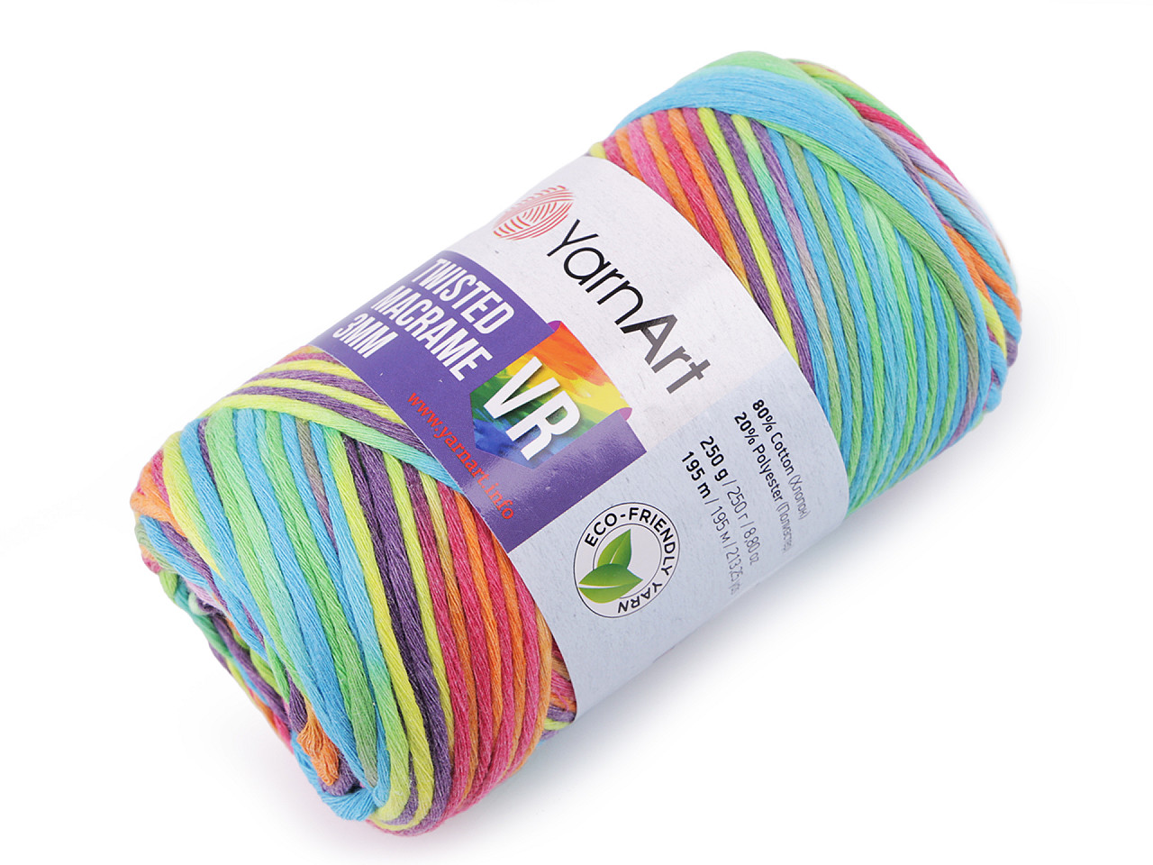 Fire de tricotat twisted macrame 250 g - Multicolor (1 Bucată)