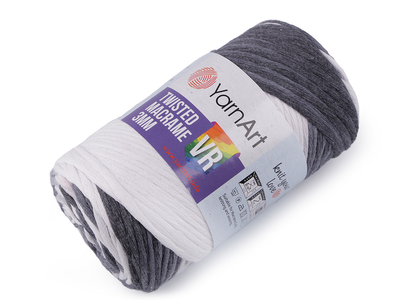 Fire de tricotat twisted macrame 250 g - Multicolor (1 Bucată)
